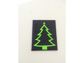 Noel kartı dekor dekorasyon ağacı çift ekstruzyon 3d print model - Mito3D