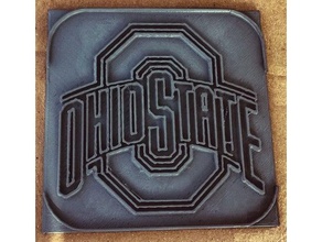 ohio state coaster holder kitchen dining drink 3d print model - Mito3D