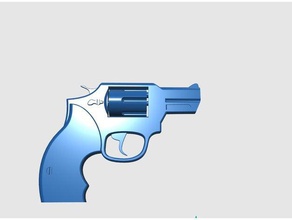 nariz empinado revólver adereços arma pistola 3d print model - Mito3D