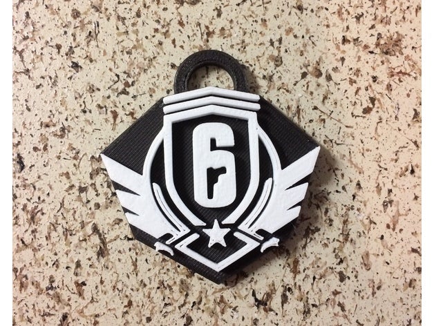 diamond grade charme r6 siège de porte-clés rainbow six 3D print model - Mito3D