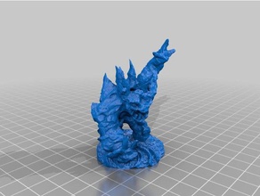elemental golem dynamic pose base games creature crystal dd detailed dungeons dragons gaming high detail ice mini miniature miniatures miniwargaming monster roleplaying scary stone tabletop 3d print model - Mito3D