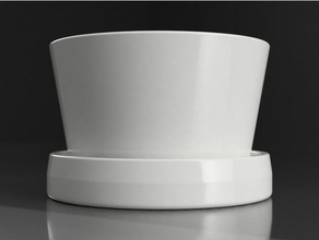 piccolo vaso fioriera integrata nel piattino all'aperto giardino 3d print model - Mito3D