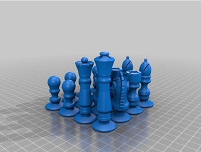 my customized chess set sets- all openscad random 3d print model - Mito3D