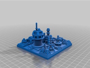 mon personnalisés ville futuriste générateur de l'art 3d print model - Mito3D