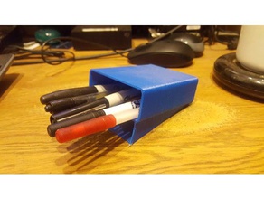 de bajo perfil escritorio titular un lápiz la oficina copa organizador sostenedor pluma 3d print model - Mito3D