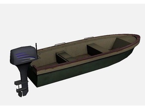 einfaches Boot-Außenborder - Spielzeug Spiel Zubehör miniaturen Modell-Eisenbahn wargaming 3d print model - Mito3D