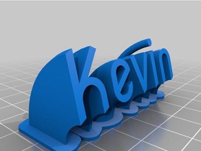 mi personalizados de barrido nombre la placa kevin oficina 3d print model - Mito3D