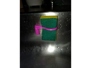 magnetic sponge holder stainless steel sinks kitchen dining 3d print model - Mito3D