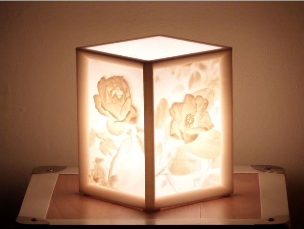 daha bir-daha-lithophane kamelya lamba yükseldi dekor kabartma çiçek çiçekler ışık aydınlatma lithopane Anneler Günü destek yok hayır destekler supportless Sevgililer 3D print model - Mito3D