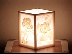 daha bir-daha-lithophane kamelya lamba yükseldi dekor kabartma çiçek çiçekler ışık aydınlatma lithopane Anneler Günü destek yok hayır destekler supportless Sevgililer 3d print model - Mito3D