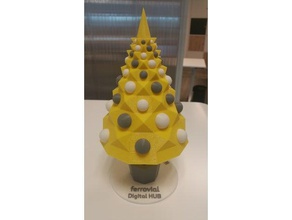 poligonal árvore de natal decoração 3d print model - Mito3D