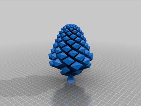 my customized parametric pinecone math art 3d print model - Mito3D