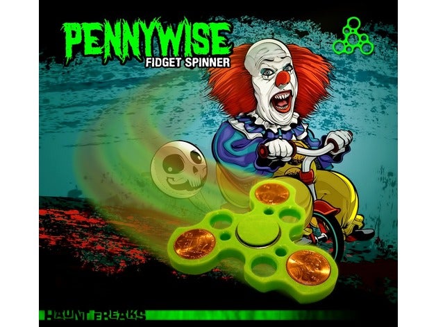 pennywise fidget spinner gadgets add adhd autism toy hand occupational therapy ocd 3D print model - Mito3D
