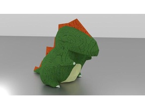 low-poly dino Kreaturen blender Dinosaurier Spiel keywarn mobile render rex 3d print model - Mito3D