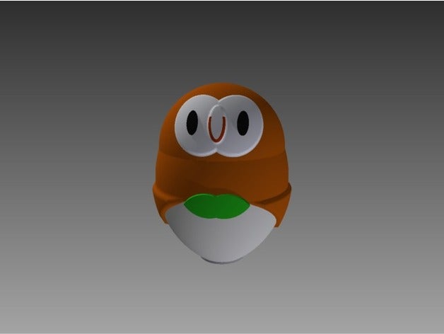 rowlet frasco juegos pokemon sol y la luna 3D print model - Mito3D