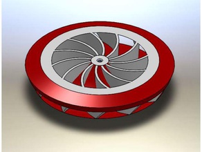 air-powered top-v21 mechanisch ist - Spielzeug Schlag geleitete Nagel pin Spinnen Kreisel 3d print model - Mito3D