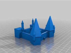 two towers castle buildings structures customized 3d print model - Mito3D