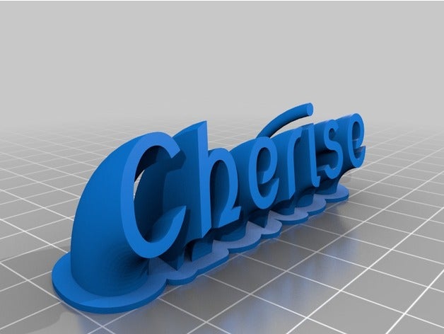 my customized sweeping name plate-cherise office 3D print model - Mito3D