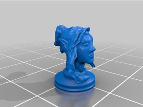 elfique femme de tête sculptures 3d print model - Mito3D