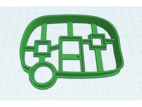 vintage camper cookie cutter kitchen dining christmas decoration ornament classic cookies gadget gadgets trailer 3d print model - Mito3D