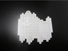 pixel Hund keytag Schlüsselanhänger 3d print model - Mito3D