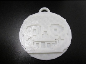 pixel crânio keytag chaveiros 3d print model - Mito3D