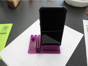phone dock desk organizer combo gadgets iphone 5 3d print model - Mito3D