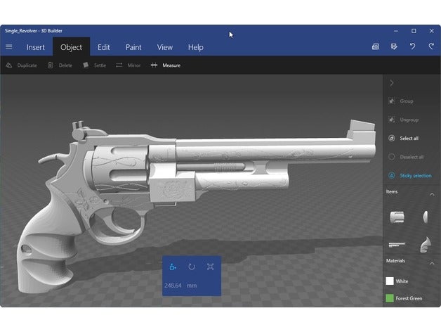 blue rose revolver remix props 3D print model - Mito3D