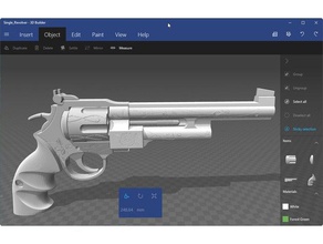 rosa azul revólver remix adereços 3d print model - Mito3D