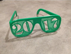 De 2017, ano-novo, óculos escuros véspera de ano novo sol 3d print model - Mito3D