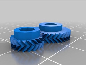 my customized parametric herringbone gear set 3d printer extruders 3d print model - Mito3D