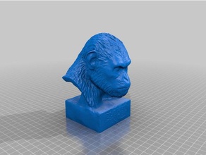 césar ape las esculturas animal a los animales la diversión el mono planeta de simios impresión lugar 3d print model - Mito3D