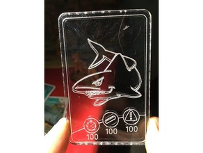 lasercut tiburón de la tarjeta playsets 3d print model - Mito3D