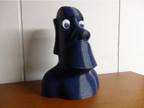 googly eye moai sculptures easter island googly-eyes statue 3d print model - Mito3D