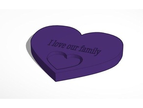 aile kalp seviyorum dekor hediye valentinesday 3d print model - Mito3D
