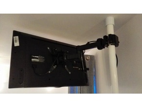 tv pole diy bracket mount television 3d print model - Mito3D