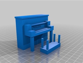 yamaha piano acústico vertical 3d impresión 3d print model - Mito3D