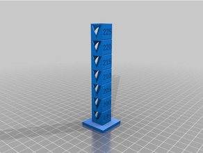 my customized temp calibration tower 195-&gt225 3d printing tests 3d print model - Mito3D