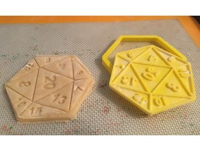 d20 cookie cutter kitchen dining dd dice dnd dungeons dragons rpg shape 3d print model - Mito3D