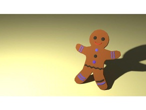 hombre de pan jengibre decoración christmans cookie pie imprenta baja poli simple 3d print model - Mito3D
