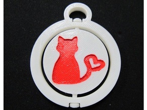 keychain-cat other 3d print model - Mito3D