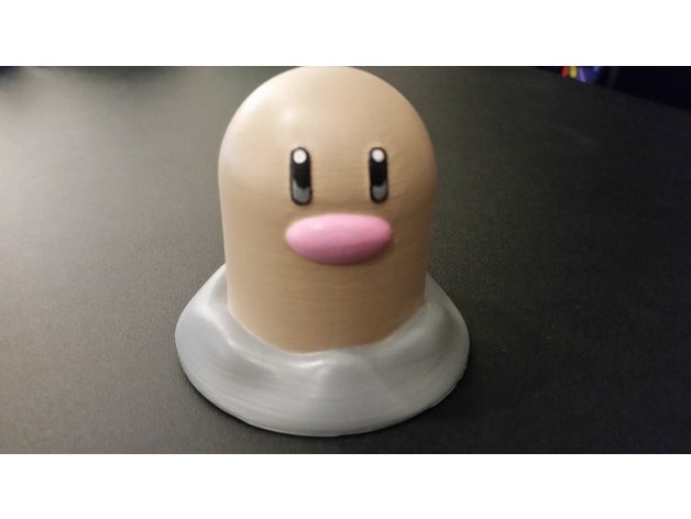 diglett pokemon impression facile vidéo jeux caractère pas de support 3D print model - Mito3D