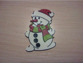 snowman buzdolabı mıknatısı 2d sanat Noel süs kış 3d print model - Mito3D