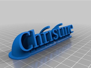 özel süpürme adı tabağımı - christine ofis 3d print model - Mito3D