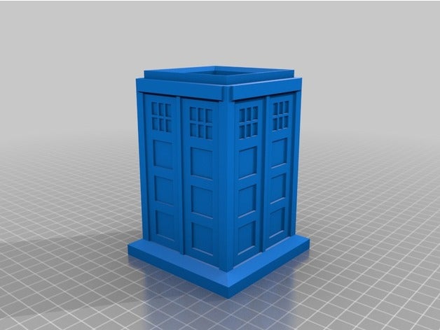 tardis kalemlik ofis malzemeleri kalem tutucu drwho 3D print model - Mito3D