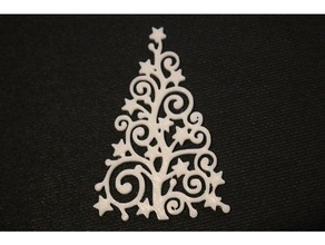 christmas tree stars updated 2d art ornament 3d print model - Mito3D