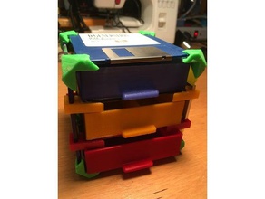 disquete de gabinete t-suportes gavetas organização reciclagem criativa retro 3d print model - Mito3D