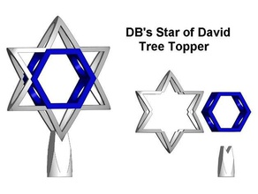 dbs stella di david albero topper arredamento chanukkah chrismukkah natale l'albero 3d print model - Mito3D