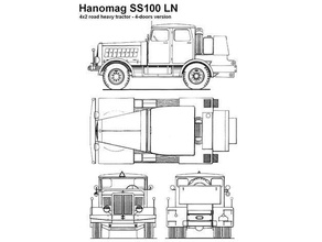 hanomag ss-100 alemana ww 2 pesados de carretera tractor vehículos fow en miniatura wargaming 3d print model - Mito3D