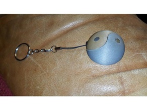 yin yang demi sph&eacuterique spherical half keychains pendentif porte-clefs 3d print model - Mito3D